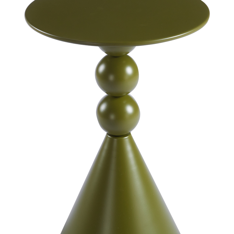 Tavolinë anësore Bilane pakoworld metal në nuancë jeshile ulliri D39x60cm