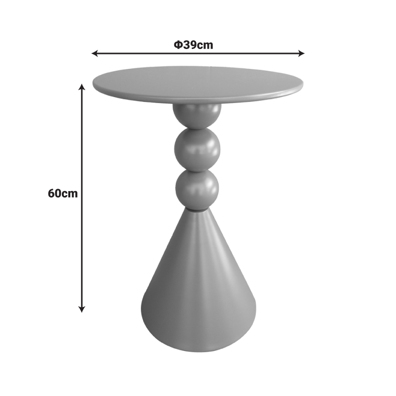 Tavolinë anësore Bilane pakoworld metal në nuancë jeshile ulliri D39x60cm