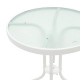 Tavolinë Watson pakoworld metal e bardhë-xham D60x70cm