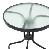Tavolinë Watson pakoworld metal e zezë-xham D60x70cm