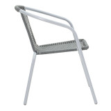 Fotel Obbi pakoworld metal-pe në ngjyrë gri 53x59x72cm