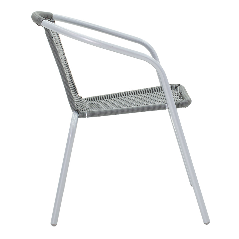 Fotel Obbi pakoworld metal-pe në ngjyrë gri 53x59x72cm