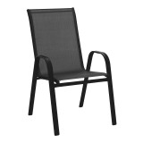 Fotel Calan pakoworld metal i zi-textilene e zezë 54x74x91cm