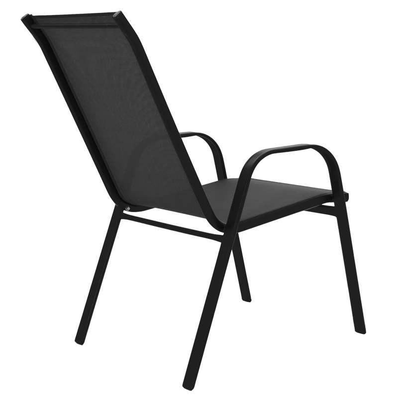 Fotel Calan pakoworld metal i zi-textilene e zezë 54x74x91cm