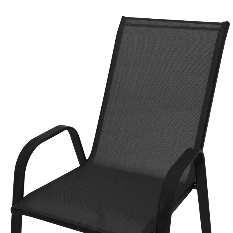 Fotel Calan pakoworld metal i zi-textilene e zezë 54x74x91cm