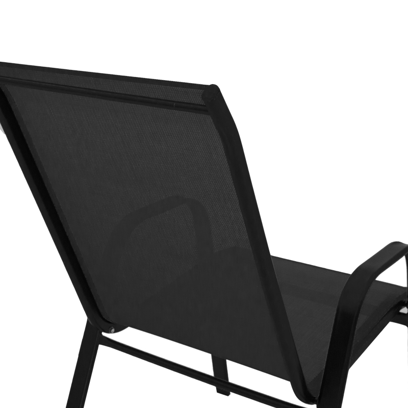 Fotel Calan pakoworld metal i zi-textilene e zezë 54x74x91cm
