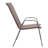 Karrige Calan pakoworld metal kafe e errët-textilene kafe 54x74x91cm