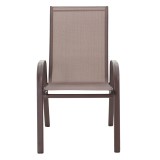 Karrige Calan pakoworld metal kafe e errët-textilene kafe 54x74x91cm