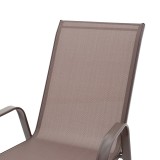 Karrige Calan pakoworld metal kafe e errët-textilene kafe 54x74x91cm