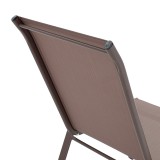 Karrige Calan pakoworld metal kafe e errët-textilene kafe 54x74x91cm