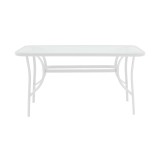 Tavolinë Ensure pakoworld metal e bardhë-xham 120x70x70cm