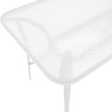Tavolinë Ensure pakoworld metal e bardhë-xham 120x70x70cm