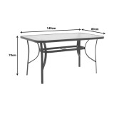 Tavolinë Ensure pakoworld metal kafe-xham 140x80x70cm