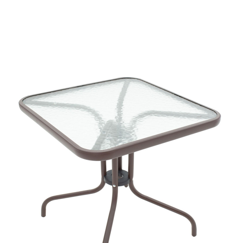 Tavolinë Watson pakoworld metalike kafe-xham 80x80x70cm