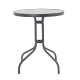 Tavolinë Watson pakoworld metal antracit-xhami Φ60x70cm