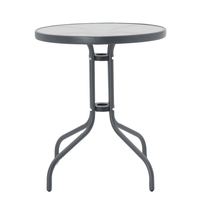 Tavolinë Watson pakoworld metal antracit-xhami Φ60x70cm