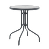 Tavolinë Watson pakoworld metal antracit-xhami Φ60x70cm