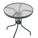 Tavolinë Watson pakoworld metal antracit-xhami Φ60x70cm