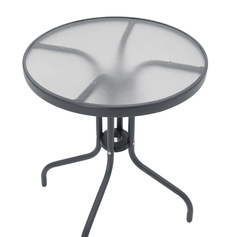 Tavolinë Watson pakoworld metal antracit-xhami Φ60x70cm
