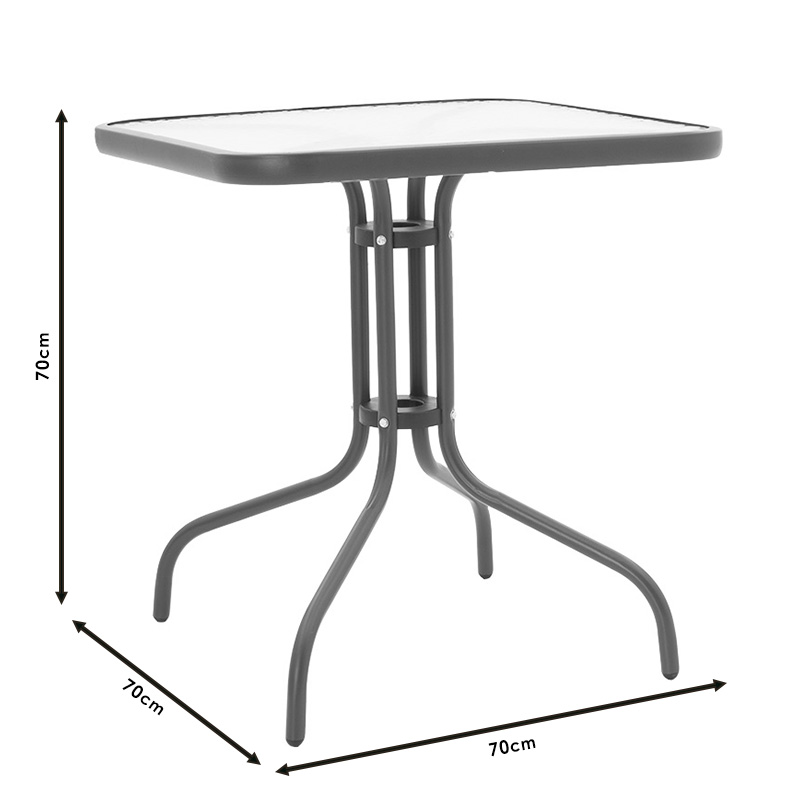 Tavolinë Watson pakoworld metalike kafe-xham 70x70x70cm