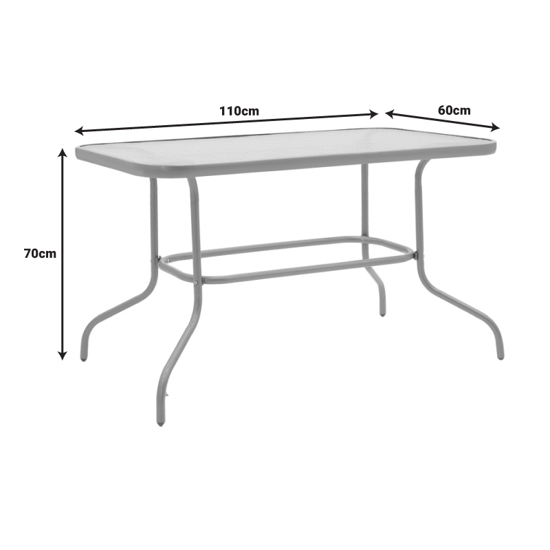 Tavolinë Valor pakoworld metalike kafe-xham 110x60x70cm