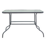 Tavolinë Valor pakoworld metal gri e errët-xham 110x60x70cm