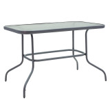 Tavolinë Valor pakoworld metal gri e errët-xham 110x60x70cm