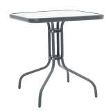 Tavolinë ngrënieje Watson-Obbi set prej 3 pakoworld PE gri-metal antracit gri 70x70x70cm