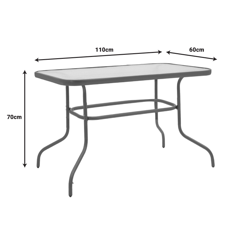 Set ngrënie 5 copë Valor-Obbi pakoworld pe kafe-metal 110x60x70cm