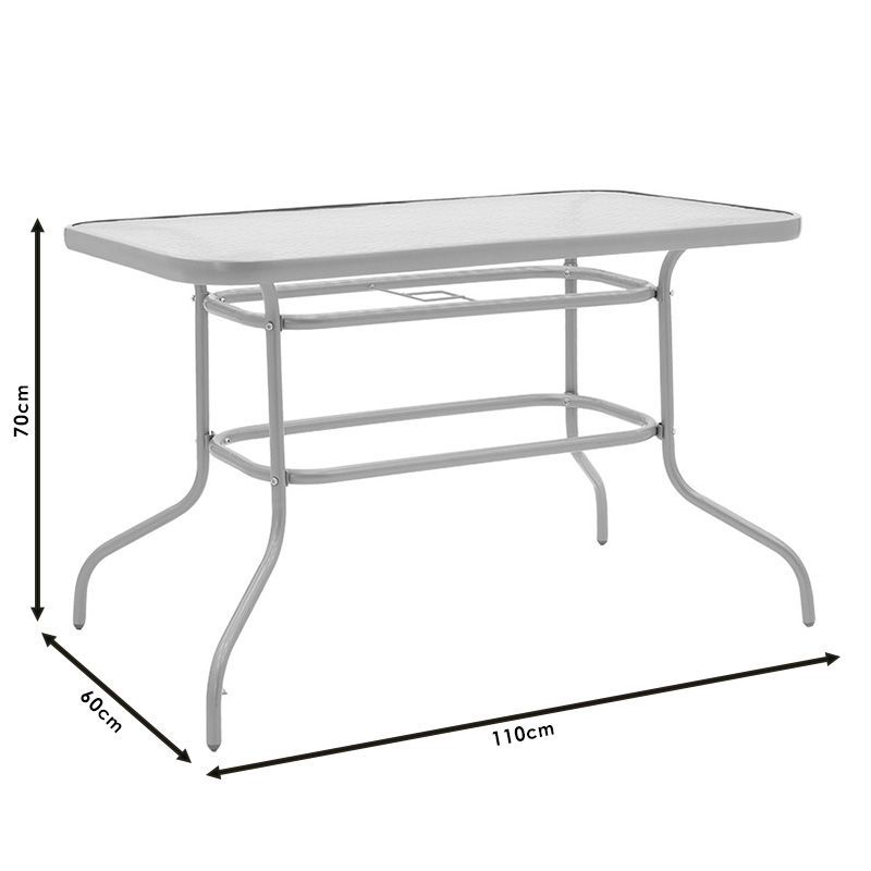 Set ngrënie 5 copë Valor-Obbi pakoworld pe kafe-metal 110x60x70cm