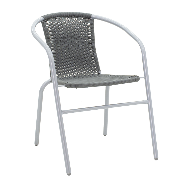 Tavolinë ngrënieje Valor-Obbi set prej 5 pakoworld PE gri-metal antracit gri 110x60x70cm