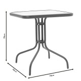Komplet ngrënie 3 copë Watson-Calan pakoworld metal tekstilen kafe 70x70x70cm