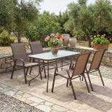 Set ngrënieje 5 copë Valor-Calan pakoworld metal i zi-textilene kafe 110x60x70cm