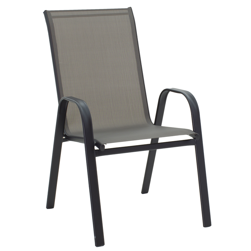 Set ngrënieje 5 copë Valor-Calan pakoworld metal i zi-textilene gri e errët 110x60x70cm