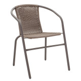 Set ngrënieje 5 copë Ensure-Obbi pakoworld metal-xham kafe 140x80x70cm