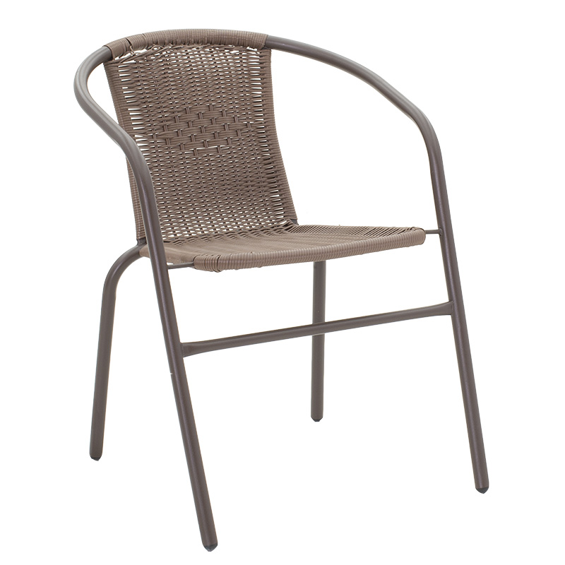 Set ngrënieje 5 copë Ensure-Obbi pakoworld metal-xham kafe 140x80x70cm