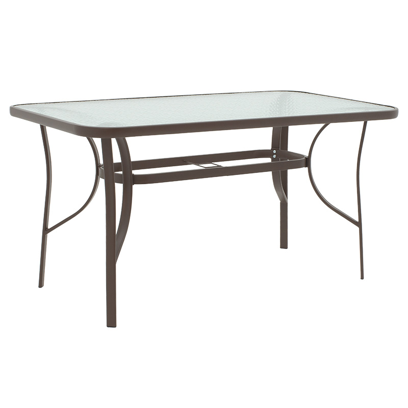 Set ngrënieje 5 copë Ensure-Calan pakoworld metal-xham kafe 140x80x70cm
