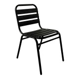 Karrige Sussie pakoworld metal i zi i palosshëm me shufra alumini 45x62x76cm