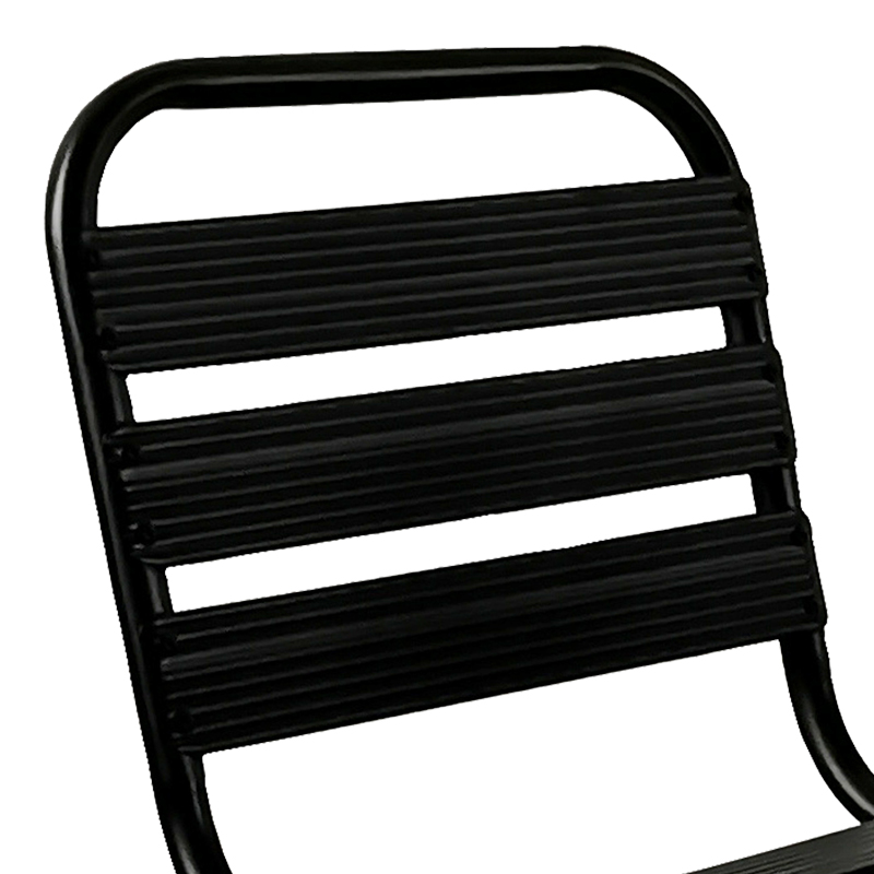 Karrige Sussie pakoworld metal i zi i palosshëm me shufra alumini 45x62x76cm