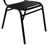 Karrige Sussie pakoworld metal i zi i palosshëm me shufra alumini 45x62x76cm