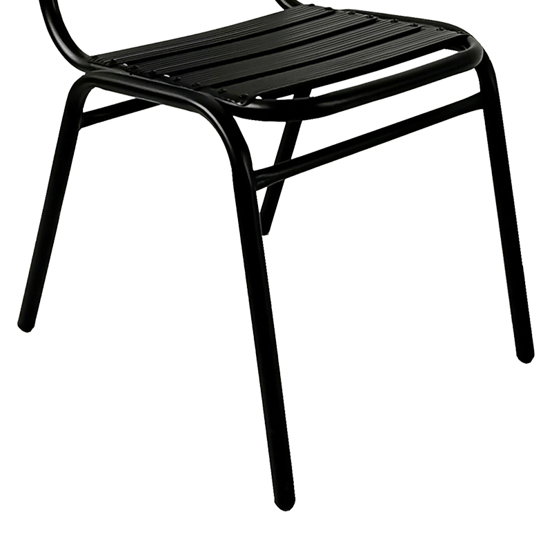 Karrige Sussie pakoworld metal i zi i palosshëm me shufra alumini 45x62x76cm