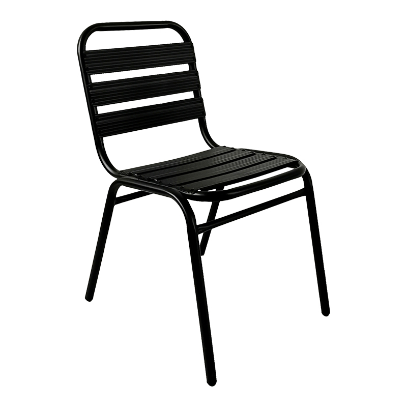 Karrige Sussie pakoworld metal i zi i palosshëm me shufra alumini 45x62x76cm