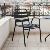 Karrige Sussie pakoworld metal i zi i grumbullueshëm me shufra alumini 45x62x76cm