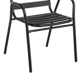 Karrige Sussie pakoworld metal i zi i grumbullueshëm me shufra alumini 45x62x76cm