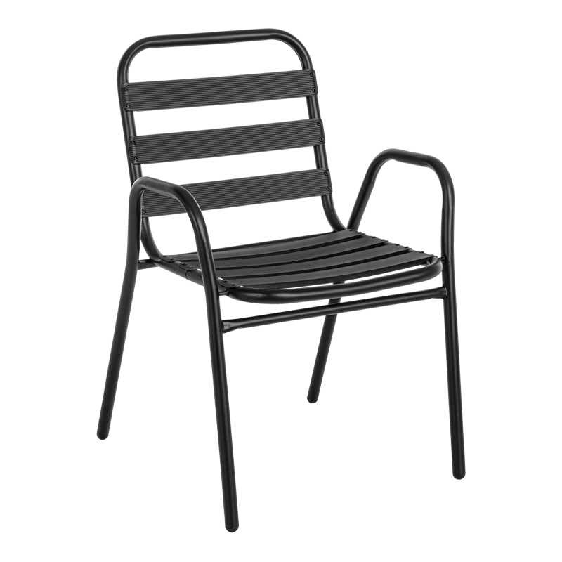 Karrige Sussie pakoworld metal i zi i grumbullueshëm me shufra alumini 45x62x76cm