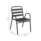 Fotel Sussie pakoworld i palosshëm metal shampanjë me shufra alumini 45x62x76cm