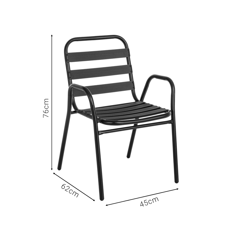 Fotel Sussie pakoworld i palosshëm metal shampanjë me shufra alumini 45x62x76cm