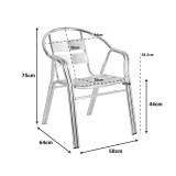 Fotel Zircu pakoworld alumini krom i grumbullueshëm 58x64x75cm