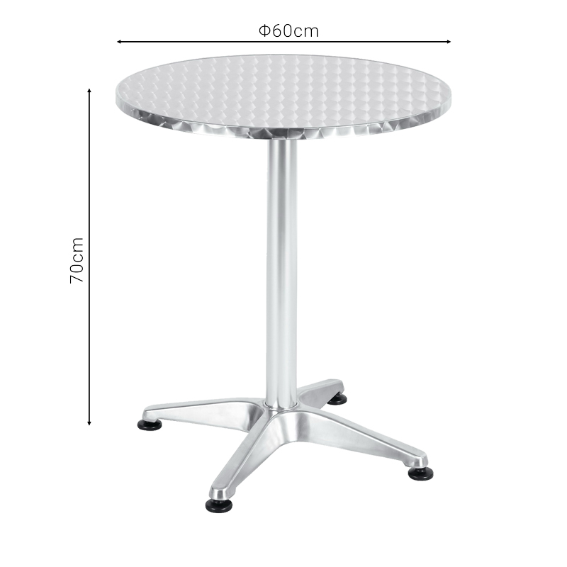 Tavolinë Lazo pakoworld krom alumini D60x70cm