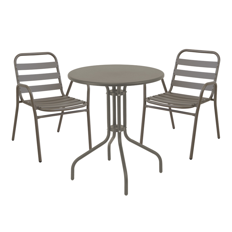 Set ngrënieje Sussie-Vergo pakoworld set me 3 metal shampanjë-alumini D60x70cm
